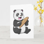 Panda als Bäcker mit Brot Karte (Gelbe Blume)