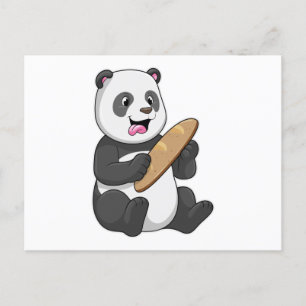 Panda als Bäcker mit Brot Postkarte