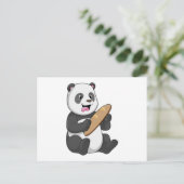 Panda als Bäcker mit Brot Postkarte (Stehend Vorderseite)