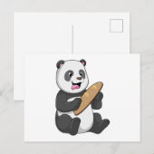 Panda als Bäcker mit Brot Postkarte (Vorne/Hinten)