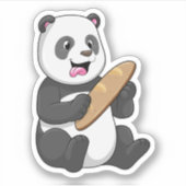 Panda als Baker mit Brot Aufkleber (Vorderseite)