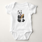 Panda als Baker mit Brot Baby Strampler (Vorderseite)