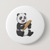 Panda als Baker mit Brot Button (Vorderseite)