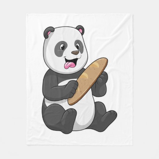 Panda als Baker mit Brot Fleecedecke (Vorderseite)