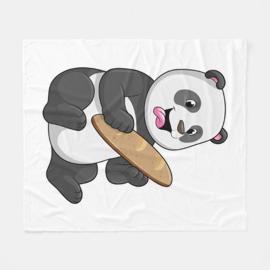 Panda als Baker mit Brot Fleecedecke (Vorderseite (Horizontal))