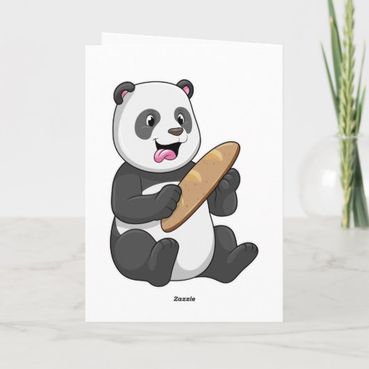 Panda als Baker mit Brot Karte (Rückseite)