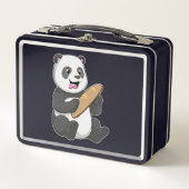 Panda als Baker mit Brot Metall Brotdose (Vorderseite)