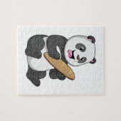 Panda als Baker mit Brot Puzzle (Horizontal)
