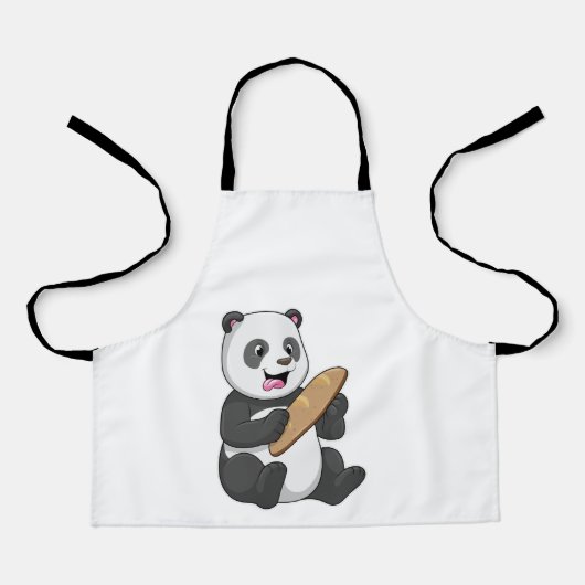 Panda als Baker mit Brot Schürze (Vorderseite)