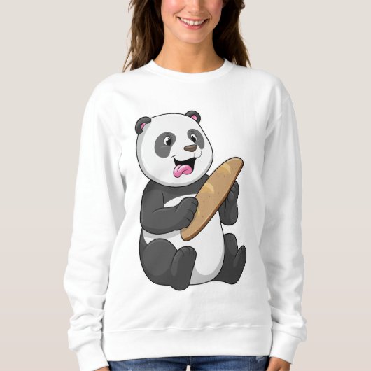Panda als Baker mit Brot Sweatshirt (Vorderseite)
