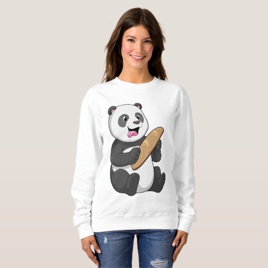 Panda als Baker mit Brot Sweatshirt (Vorne ganz)