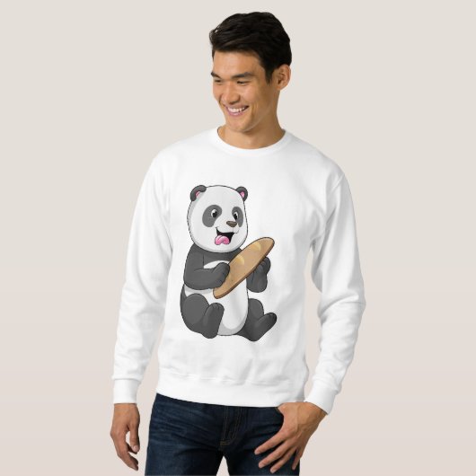 Panda als Baker mit Brot Sweatshirt (Vorne ganz)