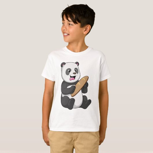 Panda als Baker mit Brot T-Shirt (Vorne ganz)