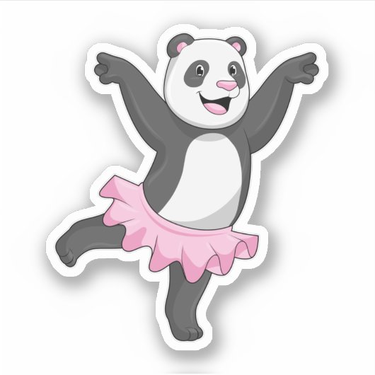 Panda als Ballerina im Ballett Aufkleber (Vorderseite)
