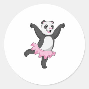 Panda als Ballerina im Ballett Runder Aufkleber