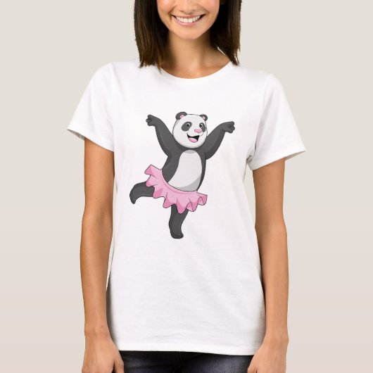 Panda als Ballerina im Ballett T-Shirt (Vorderseite)