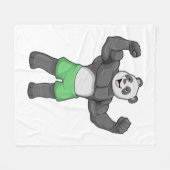 Panda als Bodybuilder an der Bodybuilding Fleecedecke (Vorderseite (Horizontal))