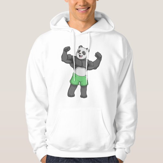 Panda als Bodybuilder an der Bodybuilding Hoodie (Vorderseite)