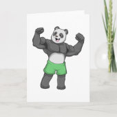 Panda als Bodybuilder an der Bodybuilding Karte (Vorderseite)