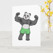 Panda als Bodybuilder an der Bodybuilding Karte (Gelbe Blume)