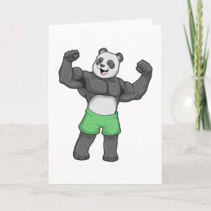Panda als Bodybuilder an der Bodybuilding Karte