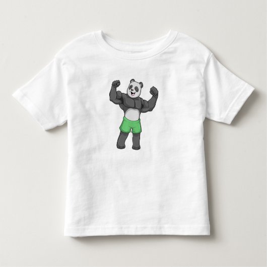 Panda als Bodybuilder an der Bodybuilding Kleinkind T-shirt (Vorderseite)