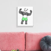 Panda als Bodybuilder an der Bodybuilding Leinwanddruck (Insitu (Wohnzimmer))