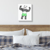 Panda als Bodybuilder an der Bodybuilding Leinwanddruck (Insitu (Schlafzimmer))