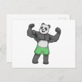 Panda als Bodybuilder an der Bodybuilding Postkarte (Vorne/Hinten)