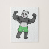 Panda als Bodybuilder an der Bodybuilding Puzzle (Vertikal)