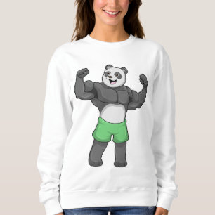 Panda als Bodybuilder an der Bodybuilding Sweatshirt