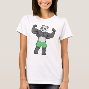 Panda als Bodybuilder an der Bodybuilding T-Shirt