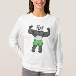 Panda als Bodybuilder an der Bodybuilding T-Shirt