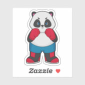 Panda als Boxer mit Boxhandschuhen Aufkleber (Blatt)