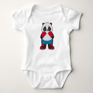 Panda als Boxer mit Boxhandschuhen Baby Strampler
