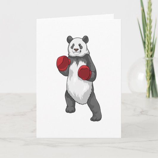 Panda als Boxer mit Boxhandschuhen Karte (Vorderseite)