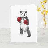 Panda als Boxer mit Boxhandschuhen Karte (Gelbe Blume)