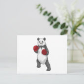Panda als Boxer mit Boxhandschuhen Postkarte (Stehend Vorderseite)