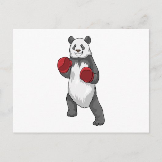 Panda als Boxer mit Boxhandschuhen Postkarte (Vorderseite)