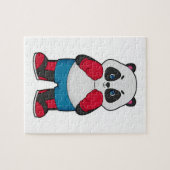Panda als Boxer mit Boxhandschuhen Puzzle (Horizontal)