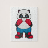 Panda als Boxer mit Boxhandschuhen Puzzle (Vertikal)