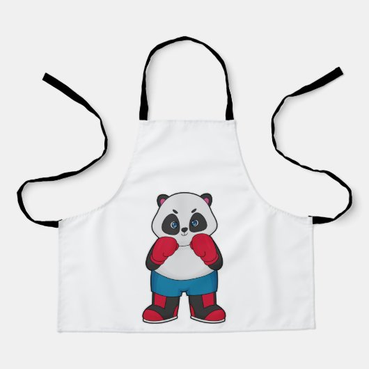 Panda als Boxer mit Boxhandschuhen Schürze (Vorderseite)