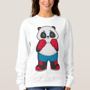 Panda als Boxer mit Boxhandschuhen Sweatshirt