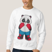 Panda als Boxer mit Boxhandschuhen Sweatshirt (Vorderseite)