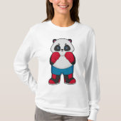 Panda als Boxer mit Boxhandschuhen T-Shirt (Vorderseite)