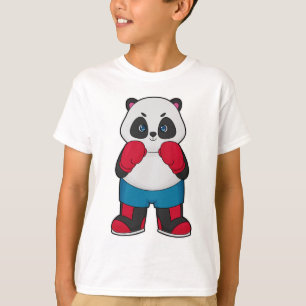 Panda als Boxer mit Boxhandschuhen T-Shirt