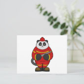 Panda als Feuerwehrmann mit Schlauch Postkarte (Stehend Vorderseite)