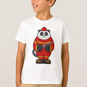 Panda als Feuerwehrmann mit Schlauch T-Shirt