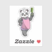 Panda als Friseur mit Kamm Aufkleber (Blatt)