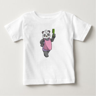Panda als Friseur mit Kamm Baby T-shirt